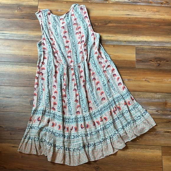 BCBGMaxAzria  pastel floral boho sleeveless dress medium - Picture 3 of 6